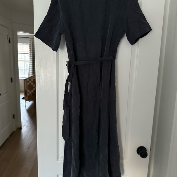 Bohme Asymmetrical Navy Dress with Button Detail - Picture 2 of 2